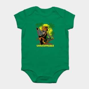 Unstoppable TRex Funny Short Dinosaur Arms Joke Baby Bodysuit